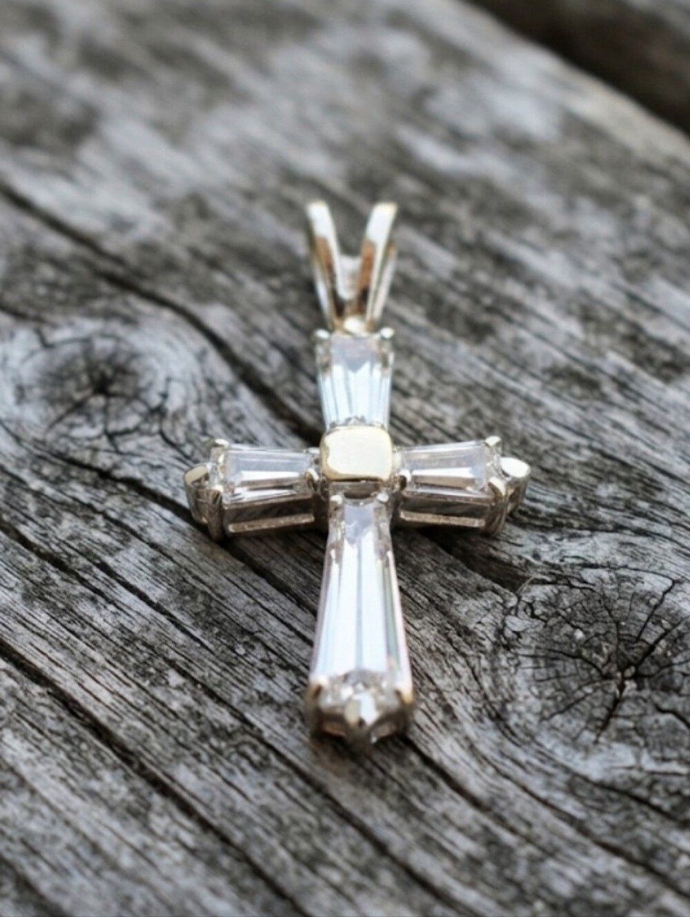 Sterling Silver CZ Cross Pendant